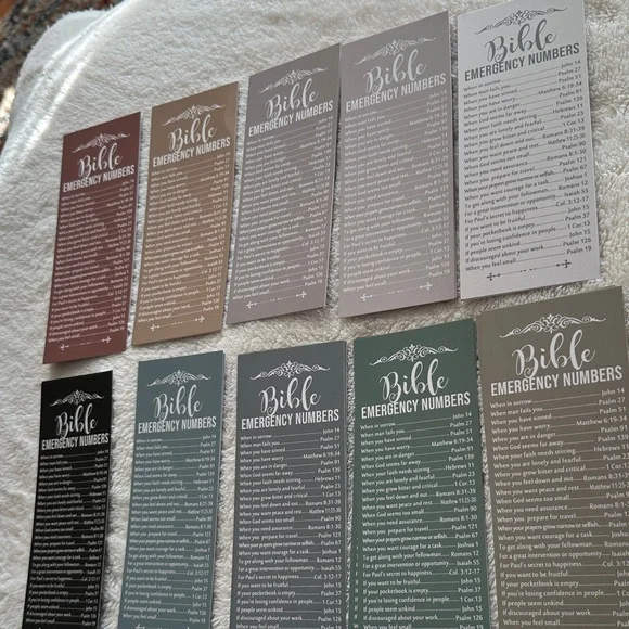 Bible Emergency Numbers Bookmarks Set of 20 6” x 2.5” Invitation to Christ NWT - Picture 9 of 12